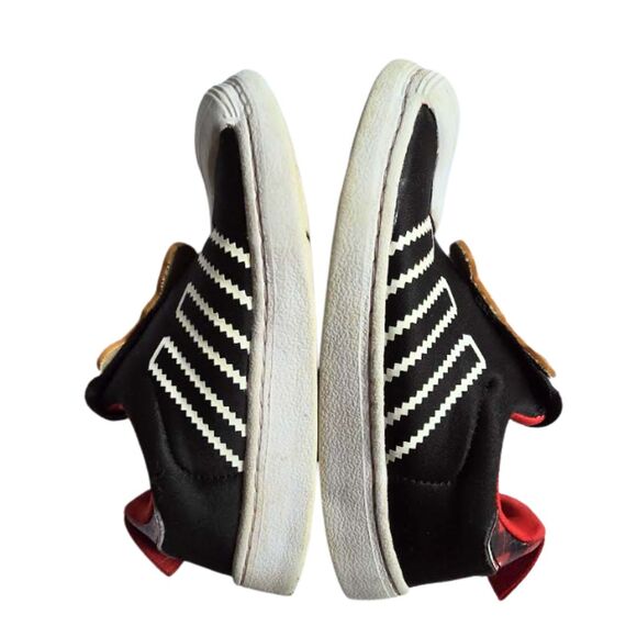 ADIDAS Disney Mickey Mouse Slip-On Sneakers Shoes Youth Size 12 Black Red Shoes - Picture 6 of 10